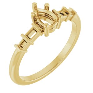 18K Yellow Gold 6x4 mm Pear Ring Mounting – image 2