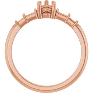 10K Rose Gold 6x4 mm Pear Ring Mounting – image 4
