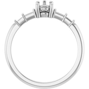 14K X1 White Gold 6x4 mm Pear Ring Mounting – image 4