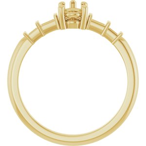 18K Yellow Gold 6x4 mm Pear Ring Mounting – image 4