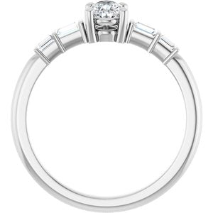 10K White Gold 6x4 mm Pear Ring Mounting – image 3
