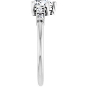 18K White Gold 6x4 mm Pear Ring Mounting – image 7