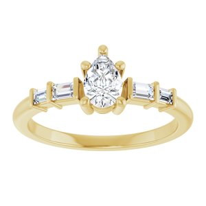 14K Yellow Gold 6x4 mm Pear Ring Mounting – image 5