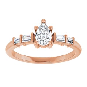 10K Rose Gold 6x4 mm Pear Ring Mounting – image 5