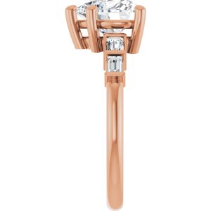 10K Rose Gold 8x8 mm Heart Ring Mounting – image 7