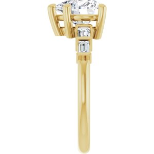 14K Yellow Gold 8x8 mm Heart Ring Mounting – image 7