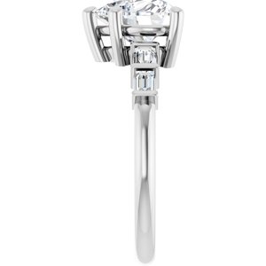 10K White Gold 8x8 mm Heart Ring Mounting – image 7