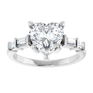 Sterling Silver 8x8 mm Heart Ring Mounting – image 5