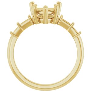 14K Yellow Gold 8x8 mm Heart Ring Mounting – image 4