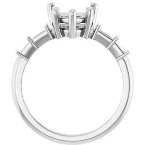 14K White Gold 8x8 mm Heart Ring Mounting – image 4