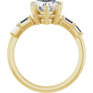 18K Yellow Gold 8x8 mm Heart Ring Mounting – image 3