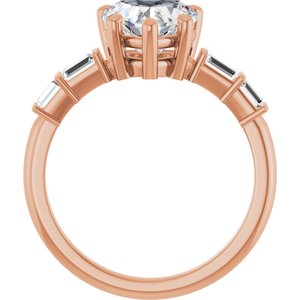 18K Rose Gold 8x8 mm Heart Ring Mounting – image 3
