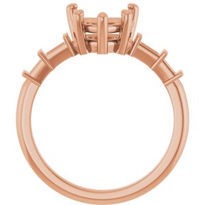 14K Rose Gold 8x8 mm Heart Ring Mounting – image 4