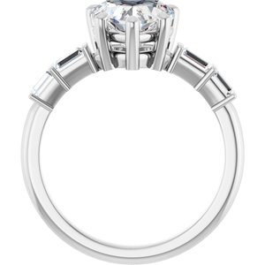 Platinum 8x8 mm Heart Ring Mounting – image 3