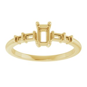 10K Yellow Gold 5x3 mm Emerald Ring Mounting – image 6