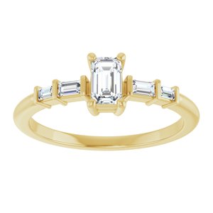 10K Yellow Gold 5x3 mm Emerald Ring Mounting – image 5