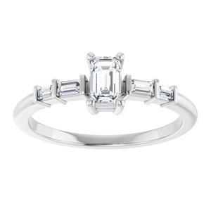 Platinum 5x3 mm Emerald Ring Mounting – image 5