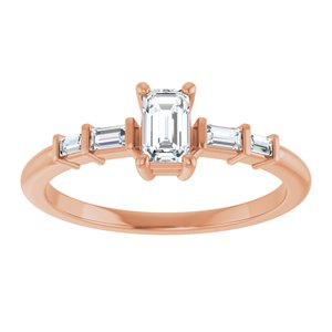 18K Rose Gold 5x3 mm Emerald Ring Mounting – image 5