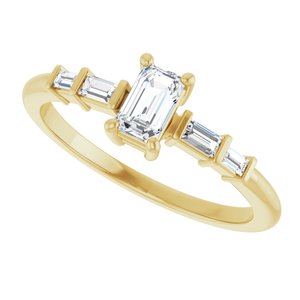 10K Yellow Gold 5x3 mm Emerald Ring Mounting – image 8