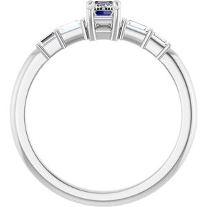 14K X1 White Gold 5x3 mm Emerald Ring Mounting – image 3