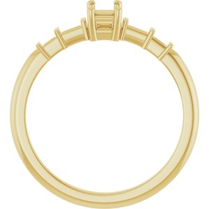 14K Yellow Gold 5x3 mm Emerald Ring Mounting – image 4
