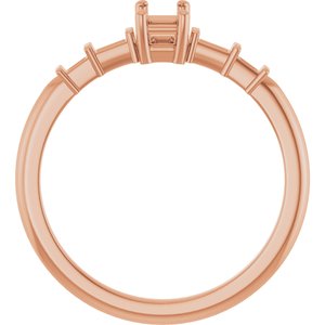 18K Rose Gold 5x3 mm Emerald Ring Mounting – image 4