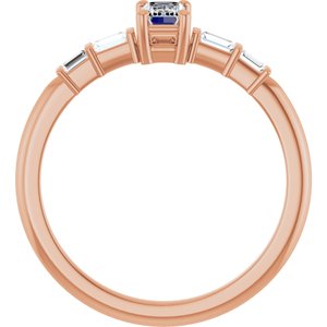 10K Rose Gold 5x3 mm Emerald Ring Mounting – image 3