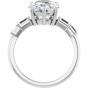Sterling Silver 11x9 mm Elongated Cushion Ring Mounting – image 3