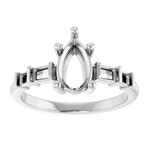 Continuum Sterling Silver 9x5.5 mm Pear Ring Mounting – image 6