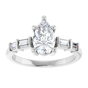 Continuum Sterling Silver 9x5.5 mm Pear Ring Mounting – image 5