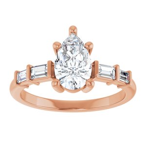 14K Rose Gold 9x5.5 mm Pear Ring Mounting – image 5