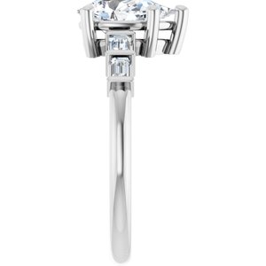 18K White Gold 9x5.5 mm Pear Ring Mounting – image 7