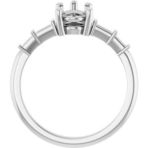 Platinum 9x5.5 mm Pear Ring Mounting – image 4