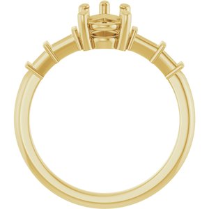 18K Yellow Gold 9x5.5 mm Pear Ring Mounting – image 4