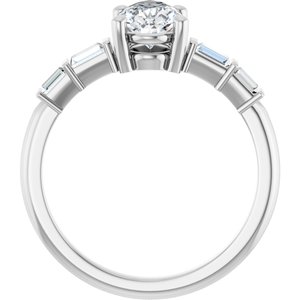 18K White Gold 9x5.5 mm Pear Ring Mounting – image 3