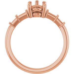 14K Rose Gold 9x5.5 mm Pear Ring Mounting – image 4