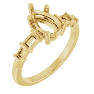 10K Yellow Gold 9x5.5 mm Pear Ring Mounting – image 2