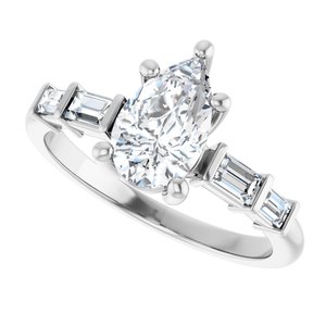 Platinum 9x5.5 mm Pear Ring Mounting – image 8