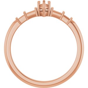 18K Rose Gold 5x2.5 mm Marquise Ring Mounting – image 4