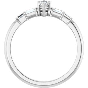 14K X1 White Gold 5x2.5 mm Marquise Ring Mounting – image 3