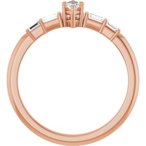 10K Rose Gold 5x2.5 mm Marquise Ring Mounting – image 3