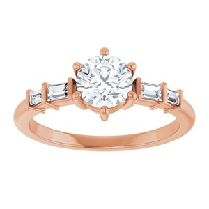 14K Rose Gold 5.8 mm Round 1/6 CTW Lab-Grown Diamond Semi-Set Ring – image 5