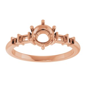 10K Rose Gold 5.8 mm Round Ring Mounting – image 6
