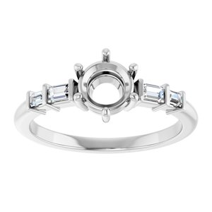 Platinum 5.8 mm Round 1/6 CTW Lab-Grown Diamond Semi-Set Ring – image 6