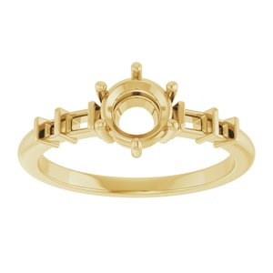 18K Yellow Gold 5.8 mm Round Ring Mounting – image 6