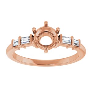 14K Rose Gold 5.8 mm Round 1/6 CTW Lab-Grown Diamond Semi-Set Ring – image 6