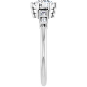 18K White Gold 5.8 mm Round Ring Mounting – image 7