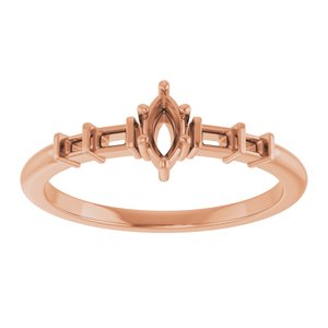 10K Rose Gold 5x2.5 mm Marquise Ring Mounting – image 6