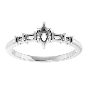 Sterling Silver 5x2.5 mm Marquise Ring Mounting – image 6