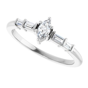 Platinum 5x2.5 mm Marquise Ring Mounting – image 8